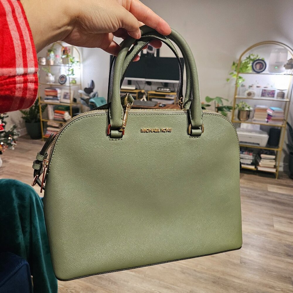 Michael Kors Army Green Top Handle Bag